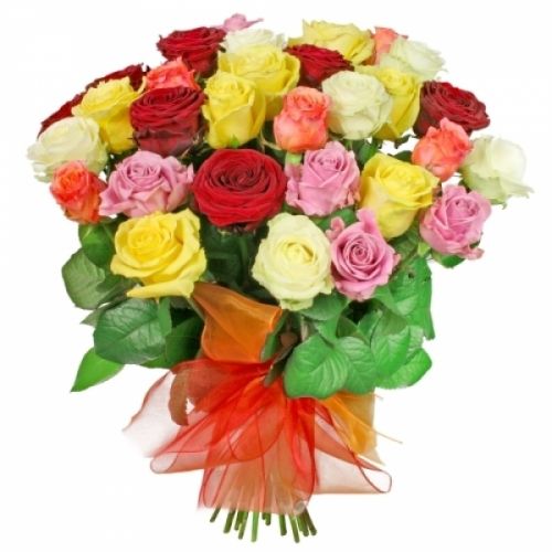 35 разноцветных роз с доставкой по Полярному